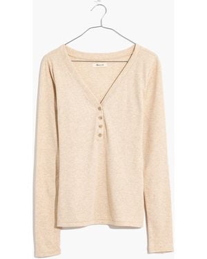 MW Fine Ribbed Henley Tee - Natural