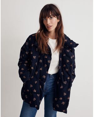 MW Corduroy Crop Puffer Jacket - Blue