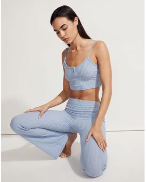 MW L Brushed Rib Flare Leggings - Blue