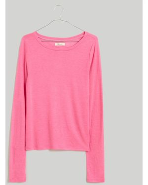 MW Scoopneck Long-Sleeve Tee - Pink