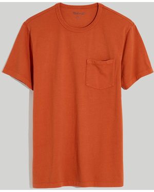 MW Garment-Dyed Allday Crewneck Pocket Tee - Red