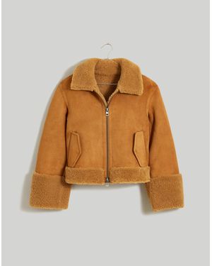 MW Shearling Zip-Front Jacket - Blue