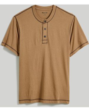 MW Recycled Cotton-Blend Henley Shirt - Brown