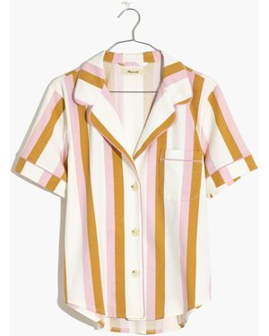 MW Knit Bedtime Short-Sleeve Pyjama Top - Metallic