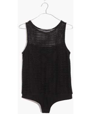MW Mesh Thong Bodysuit - Black