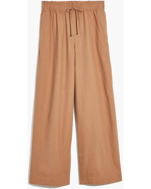 MW Pull-On High-Rise Wide-Leg Pants: Slit-Hem Edition - White