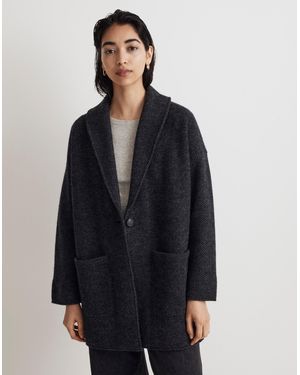 MW Herringbone Oversized Jumper Blazer - Blue