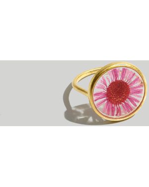 MW Pressed Daisy Statement Ring - Pink