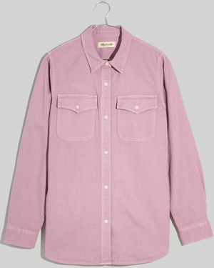 MW Garment-Dyed Twill Shirt-Jacket - Pink