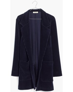 MW Texture &Amp; Thread Velour Corduroy Blazer - Blue