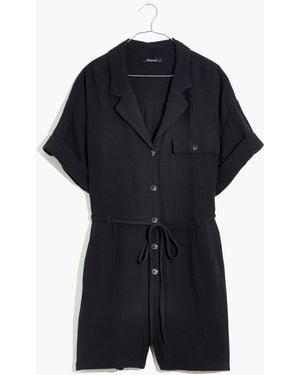 MW Lightspun Belted Safari Romper - Black