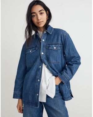 MW Quilted-Lining Denim Shirt-Jacket - Blue