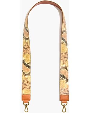 MW The Shoulder Bag Strap: Snake Embossed Leather Edition - White