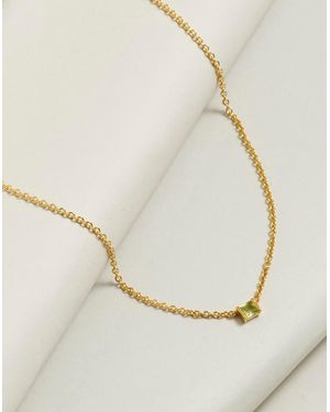 MW Demi-Fine Birthstone Chain Necklace - Natural