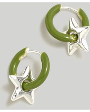 MW Puffy Star Huggie Hoop Earrings - Metallic