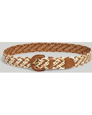 MW Woven Leather Belt - Metallic