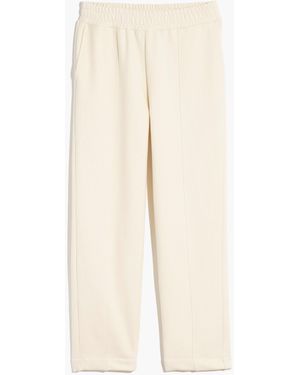 MW L Ribbed Seamed Joggers - White