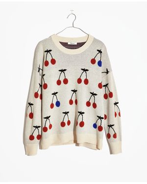 MW Cherry Jacquard Pullover Jumper - White