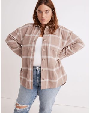 MW Plus Flannel Kentwood Oversized Shirt-Jacket - Natural