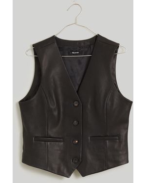 MW Leather Vest - Blue