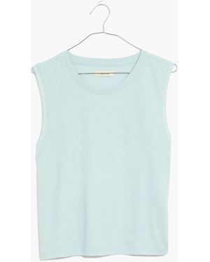 MW Raw-Edge Hangout Muscle Tank - White