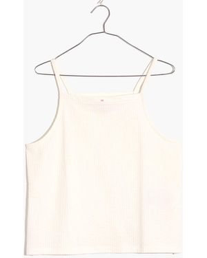 MW Seersucker Apron Tank Top - White