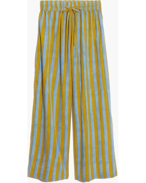 MW Madewell X Sz Blockprints&Trade; Striped Soft Pull-On Trousers - Green