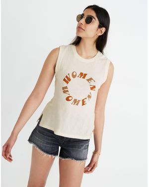 MW Recycled Cotton Graphic Crewneck Muscle Tee - White