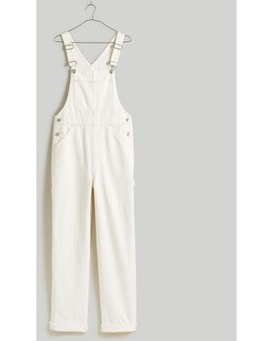 MW Tall Denim Oversized Carpenter Overalls - White