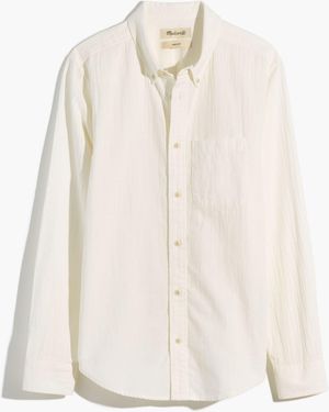 MW Crinkle Cotton Perfect Long-Sleeve Shirt - White