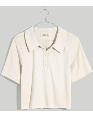 MW Rivet &Amp; Thread Polo Crop Tee - White