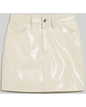 MW Faux Leather Mini Skirt - Natural