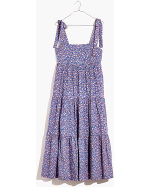MW Tie-Strap Tiered Midi Dress - Purple