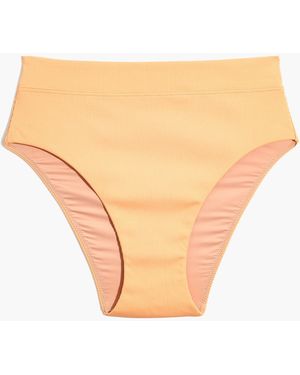 MW Madewell Second Wave Ribbed High-Cut Bikini Bottom - White