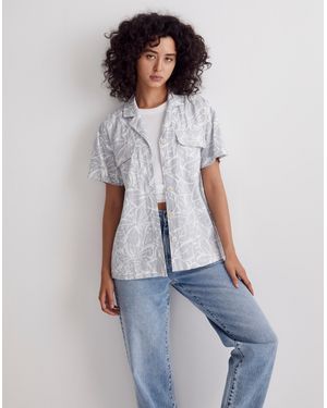 MW Linen-Blend Camp Shirt - White