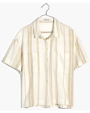 MW Linen-Blend Short-Sleeve Safari Shirt: Undyed Edition - Natural