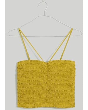 MW Poplin Smocked Halter Crop Top - Blue