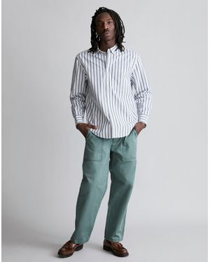MW Herringbone Baggy Workwear Trousers - White