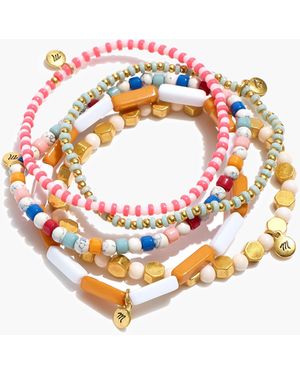 MW Five-Pack Beaded Stretch Bracelet Set - Pink