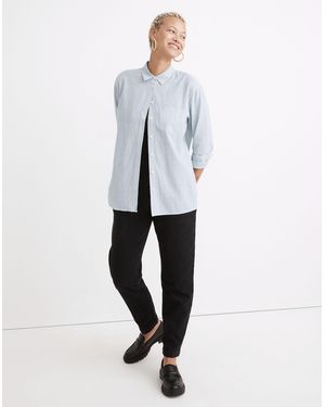 MW Oversized Ex-Boyfriend Tulip-Back Shirt - White