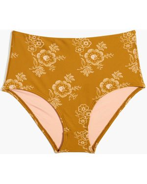 MW Madewell Second Wave Retro High-Waisted Bikini Bottom - Brown