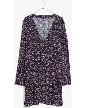 MW Button-Front Mini Dress - Purple