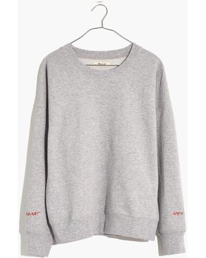 MW Open Heart Open Mind Embroidered Mainstay Sweatshirt - Grey
