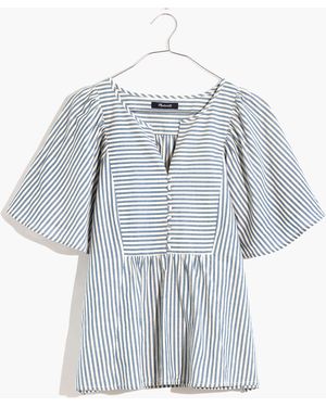 MW Courtyard Flutter-Sleeve Top - White