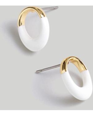 MW Enamel-Dipped Stud Earrings - Metallic