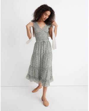 MW Pull-On Ruffle Tiered Maxi Skirt - Grey