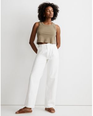MW Softfade Cotton Boxy-Crop Tank - White