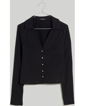 MW Seersucker Crop Shirt - Black