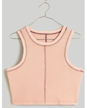MW Rivet &Amp; Thread Waffle Crop Tank - Grey