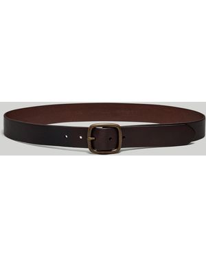 MW Leather Center-Bar Belt - Brown